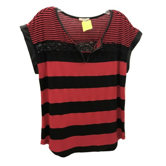 Pleione Striped Lace Bouse - Picture 1 of 2